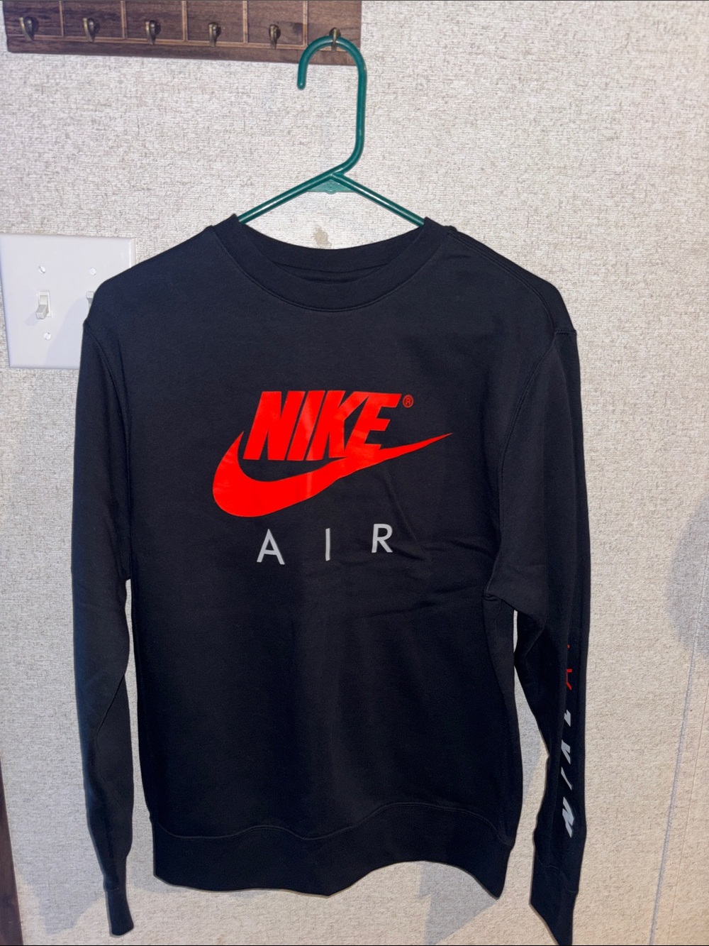 Nike Black Crewneck with Red Swoosh and AIR